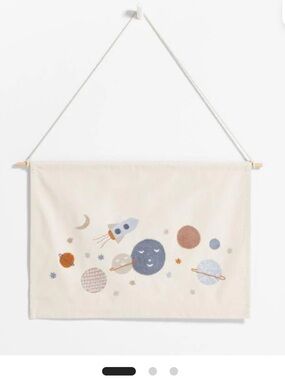 Crate&Barrel Space Canvas Embroidered Wall Art Tapestry